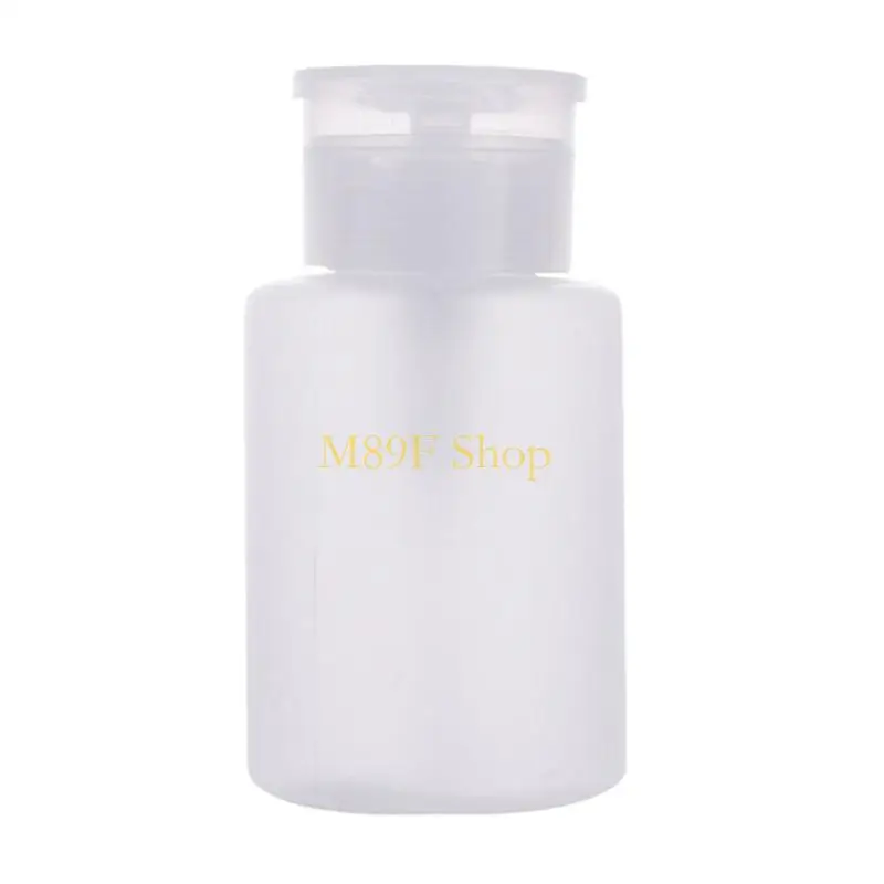 M89F 150ml Push Down Empty Lockable Pump Dispenser Plastic Refillable Bottle with Cap for Nail Polish Makeup Remover