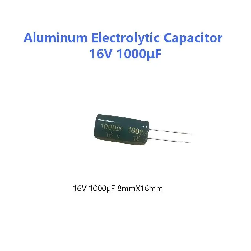 10pcs/lot 16V 1000UF Low ESR high frequency aluminum electrolytic capacitor size 8mm*16mm 1000UF 16V 20%