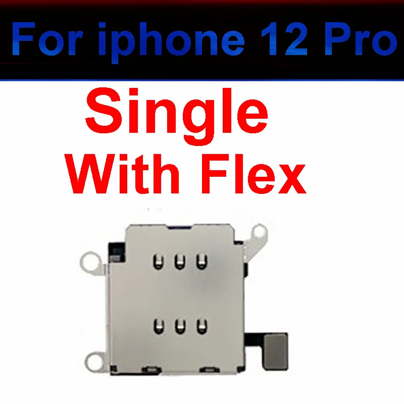 Sim Card Tray For iphone 12 13 Pro MAX 12 13 mini Dual Single Sim Card Slot Reader Holder Connector Flex Cable Repair Part