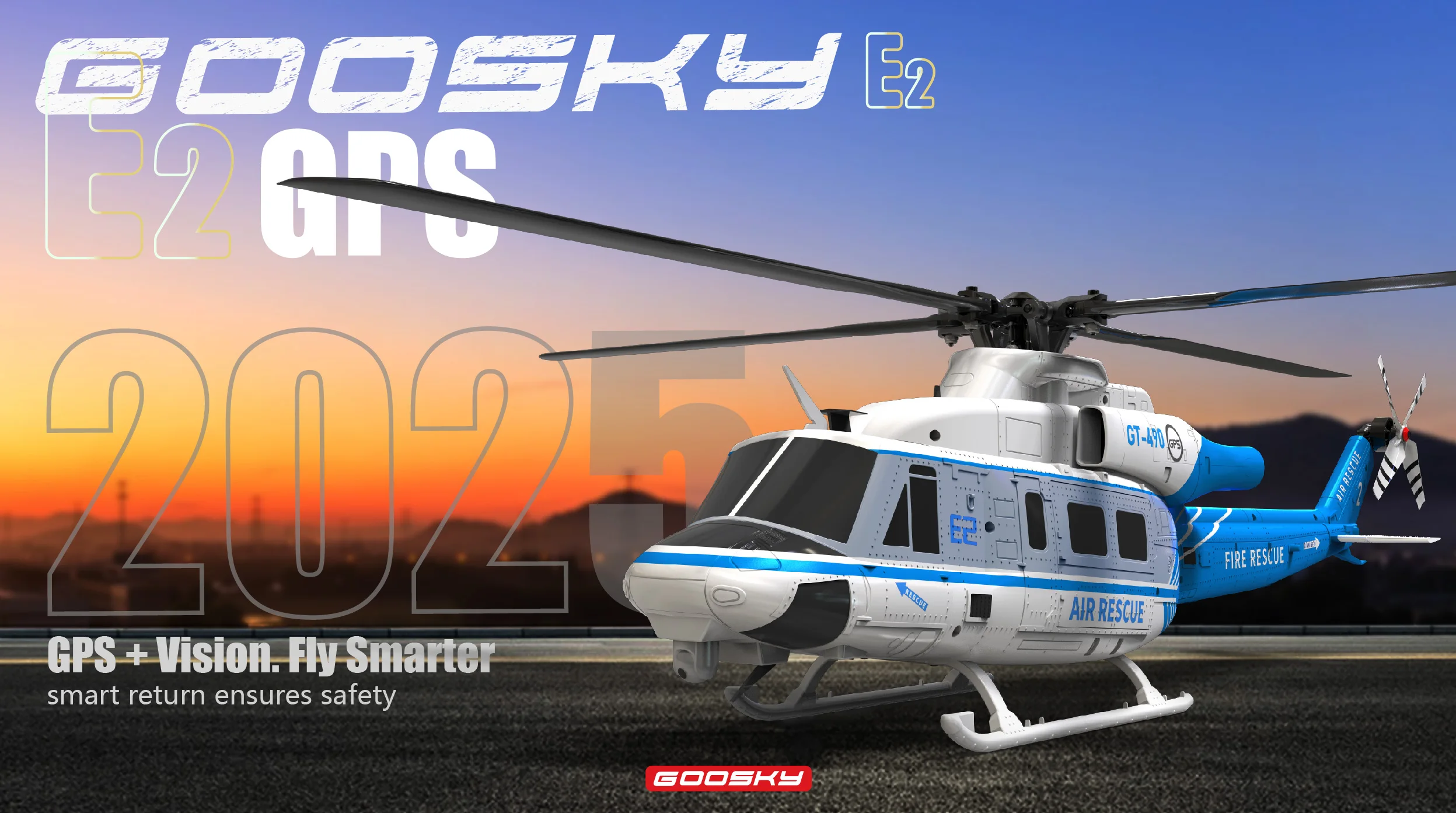 Goosky E2 Gps 1/35 Rc Helicopter Dual Brushless Motor Tof Flight Control System Bnf/Rtf Remote Control Helicopter Toy Gift