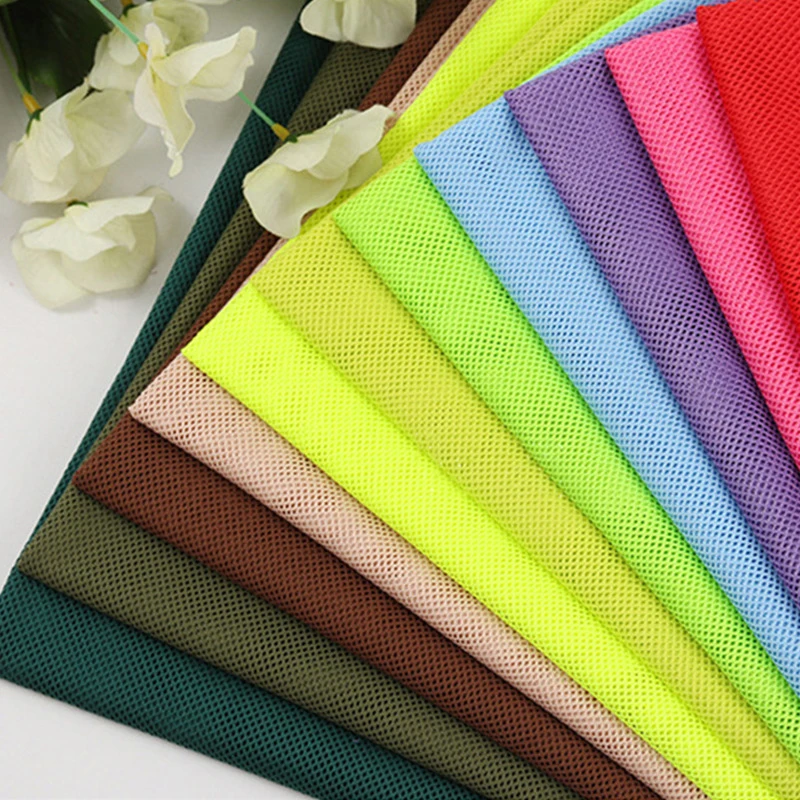 155x45/500cm 2x2 Low-stretch Mesh Fabric For Clothing LiningTravel Bag Handbag T-shirt Sportswear Handmade DIY Sewing Fabric
