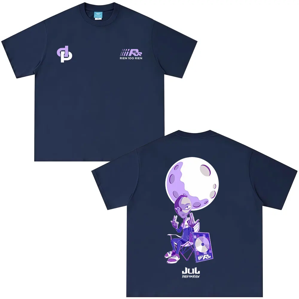 فرنسا مغني الراب يوليو رين 100 رين ألبوم ميرش تي شيرت الرجال النساء الملابس موضة الهيب هوب تي شيرت عادية القطن قصير الأكمام التي شيرت #3