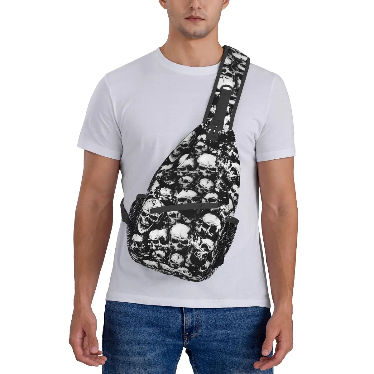 SKULL Evil Crossbody Chest Bags Pockets Travel Pack Messenger Sports Teens Shoulder Bag Unisex