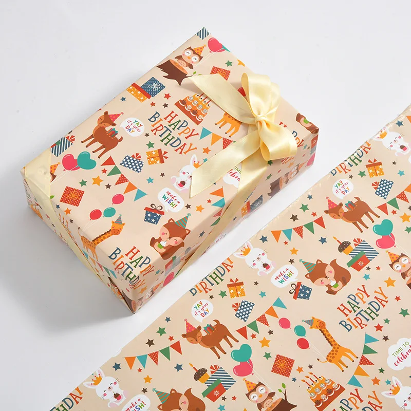 6 Pcs Colorful Balloon Gift Wrap Sheets Wrapping Paper for Boys Girls Kids Men Women Holiday Happy Birthday Party