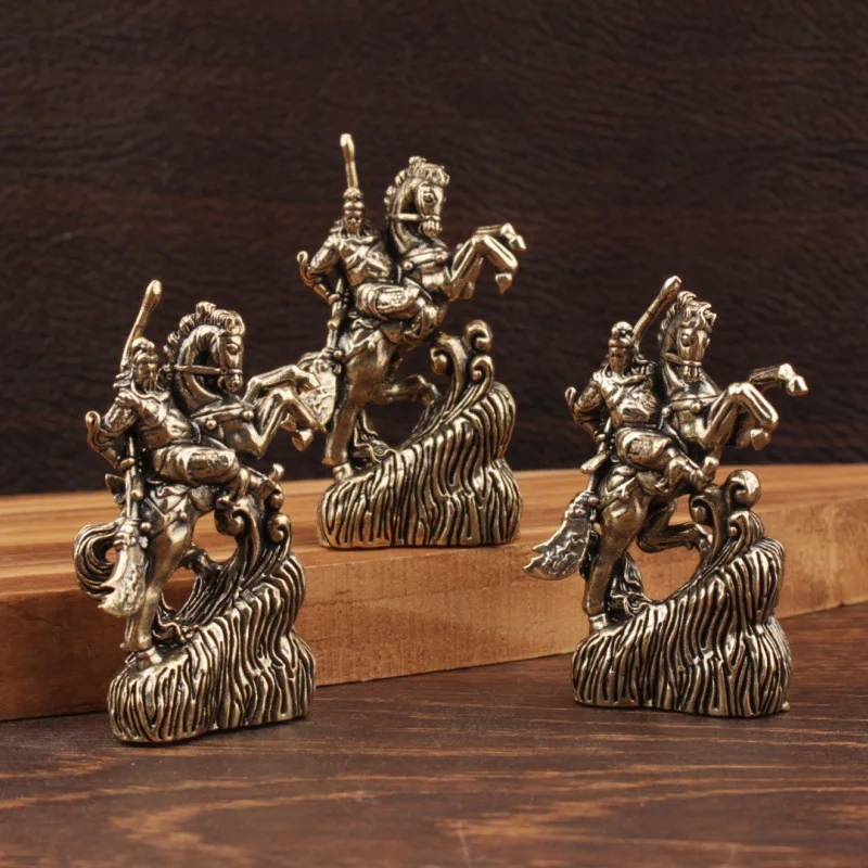 1/3 pieces of brass Guan Gong riding creative office desktop brass statue ornaments