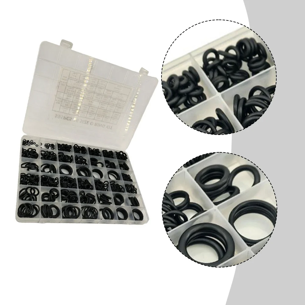 595PCS Rubber Wear Parts Gaskets O-Ring Assortment Kit For Sealing Connections In Car Household Accessories
