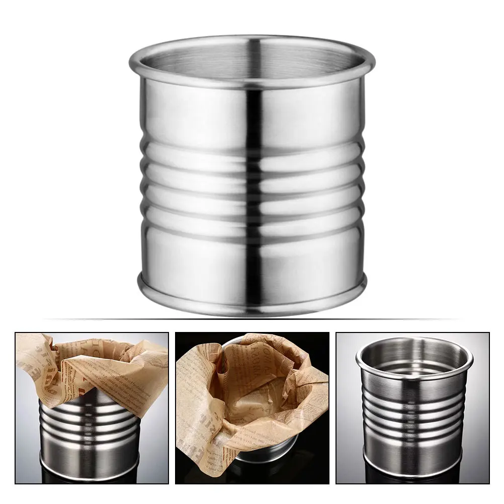 

1Pcs Snack Bucket Food Barrel Stainless Steel Serving Container Creative Design Smooth Surface for Fries Fried Chicken Bread Ice