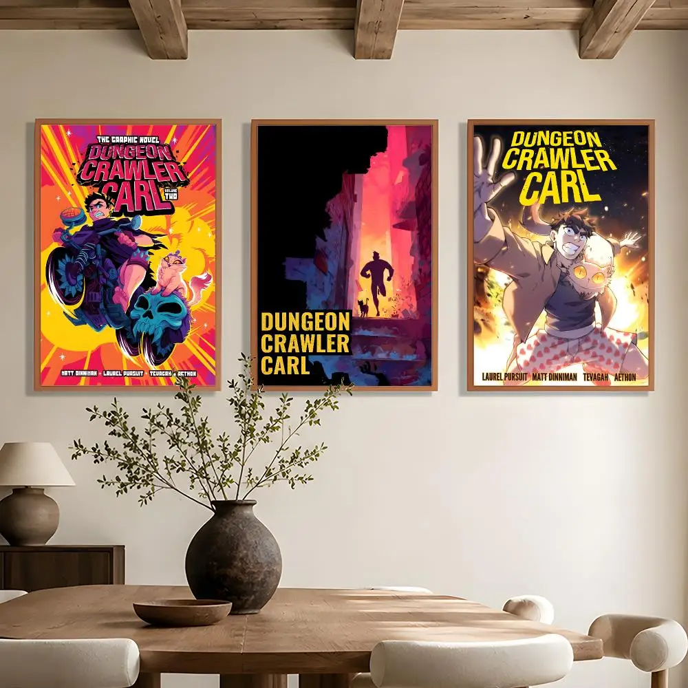 Fantasy Book D-Dungeon Crawler Carl Poster Wall Art Poster HD Waterproof PP Print Bedroom Living Room Office Decor Gift