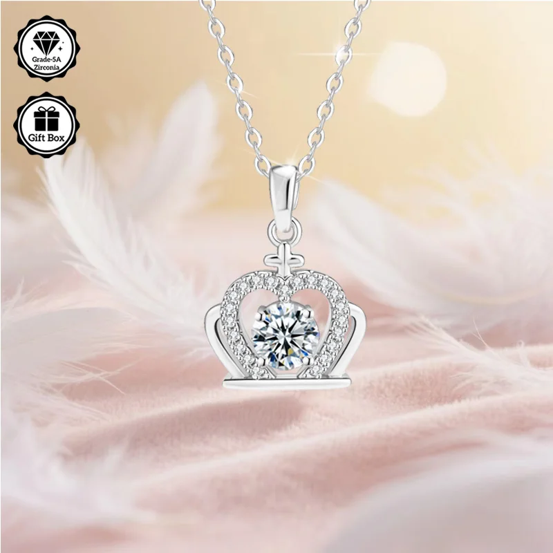 

Высокое качество, рождественский подарок, ожерелье в подарочной упаковке, украшения для женщин, гипоаллергенное ожерелье, 1-каратное ожерелье с цирконием