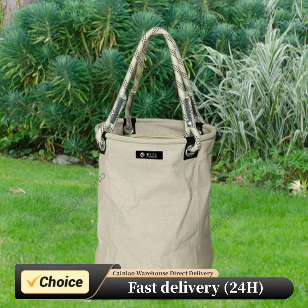 canvas-tool-bucket-bag-with-plastic-bottom-aerial-work-tool-bag-gardening-lawn-leaf-bag-for-electrician-for-garden-cleaning-tool