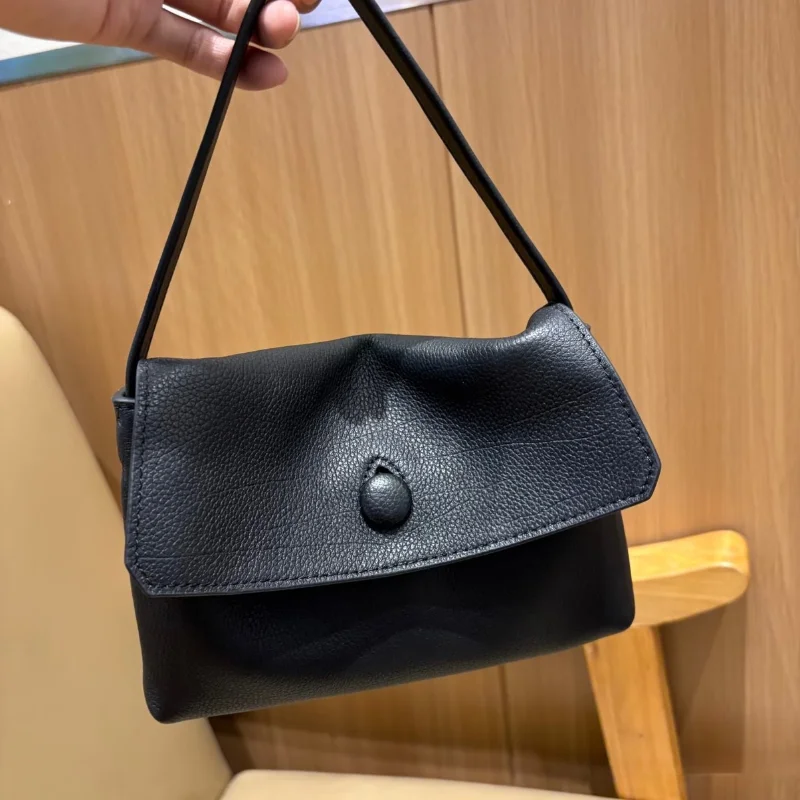 

High Quality Leather Handbag Women Minimalist Solid Color Design Shoulder Bag Button Closure Square Bag Wallet Fashion Phone Bag