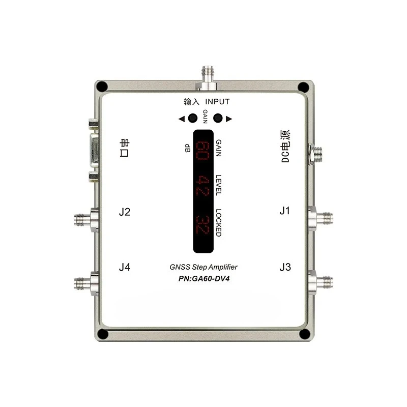 

Programmed digital display adjustable GNSS amplifier 4way output GA60-DV4