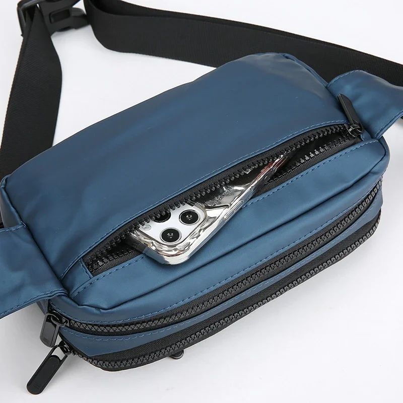 Bolsa crossbody para trabalho ao ar livre, bolsa esportiva para corrida, peito, masculina, forte e durável, multifuncional, portátil, cintura