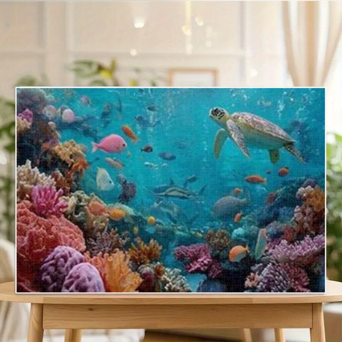 1000 Stück großes Puzzle für Erwachsene – Unterwasserwelt mit Meeresschildkröte, Korallenriff und tropischen Fischen – recyceltem Karton, Vibran