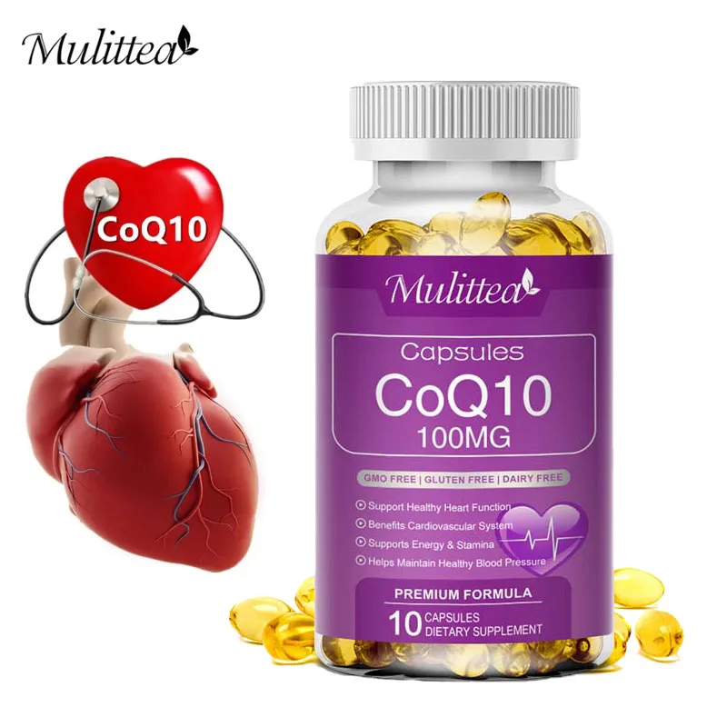 Mulittea 100mg Organic Ultra Coenzyme Q10 Helps Cardiovascular Health Balancing Blood Pressure for Old People