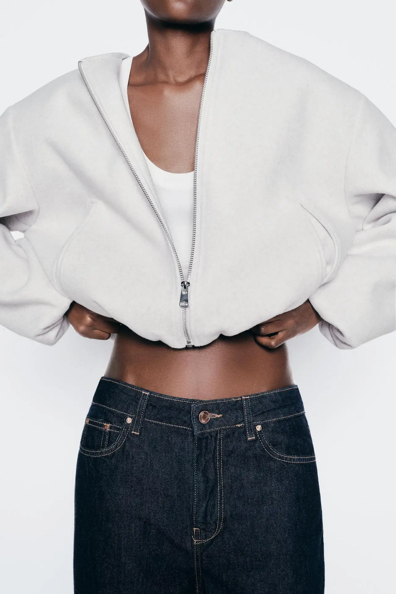 

Женская модная осенне-зимняя куртка, женская ретро-куртка с круглым вырезом и длинным рукавом, эластичный подол, молния, мягкая куртка-бомбер, женское пальто