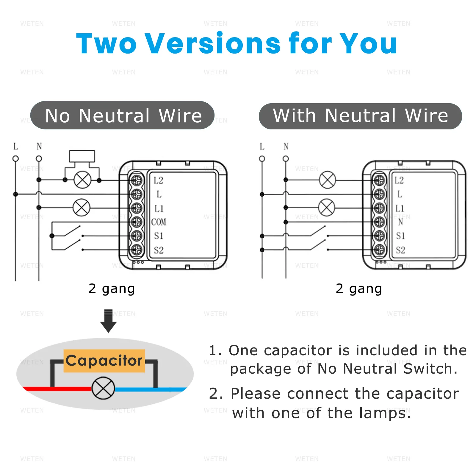 Tuya Zigbee 3.0 Smart Mini Switch Module Relay No Neutral Wire 2 Way Control 1 2 3 Gang 110V 220V, Support Alexa Google Home