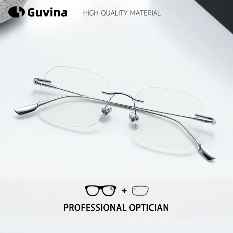 

Дизайнерские безободковые очки для женщин и мужчин, квадратные оправы, оптика, линзы по рецепту, прогрессивные линзы для близорукости и дальнозоркости, очки для коррекции зрения