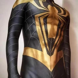 Grey Gold Spiderman Cosplay Costume Superhero 3D Printed Spandex Disfraces Spiderman Bodysuits Zentai Outfits Halloween Costume
