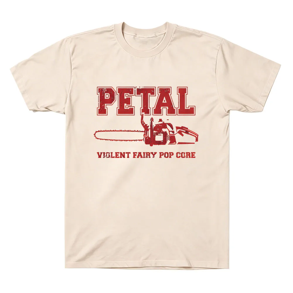 Petal Chainsaw T-Shirt Ariana Grande Vintage Grafik-Print T-Shirt Unisex Ästhetischer Street-Style Kurzarm Baumwoll-Freizeit-T-Shirt – Detail 11