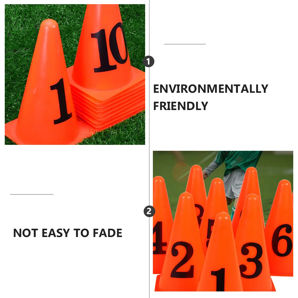 10 Pcs Basketball Soccer Number Sign Bucket Cone Ice Cream Child Football Marker Imported PE Material