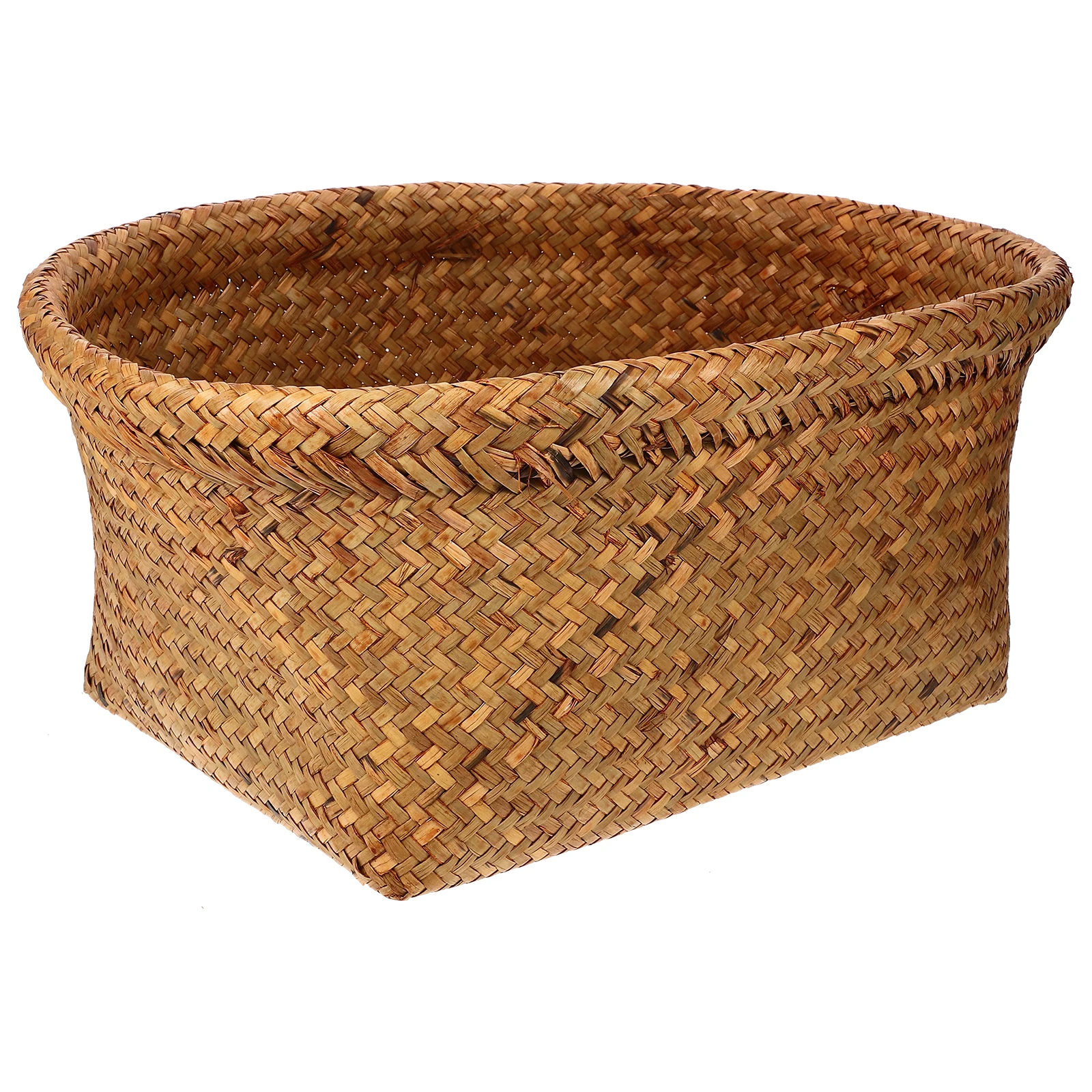 

1pc Woven Storage Sea Grass Woven Basket Space-Saving Breathable Home Organizer Laundry Basket For Clothes Towel
