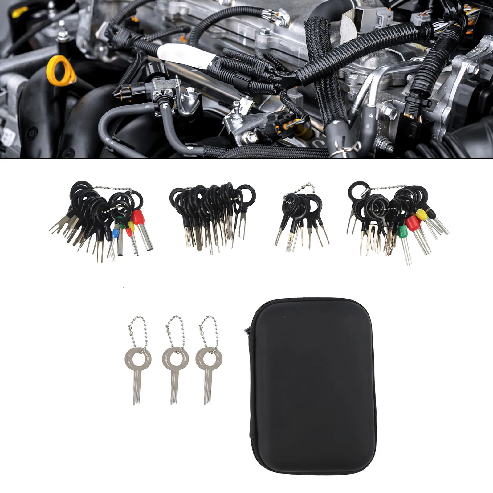 73pcs Car Terminal Removal Kit Box Wire Plug Connector Extractor Puller Release Pin Extractor Set Automotive Repair Tools