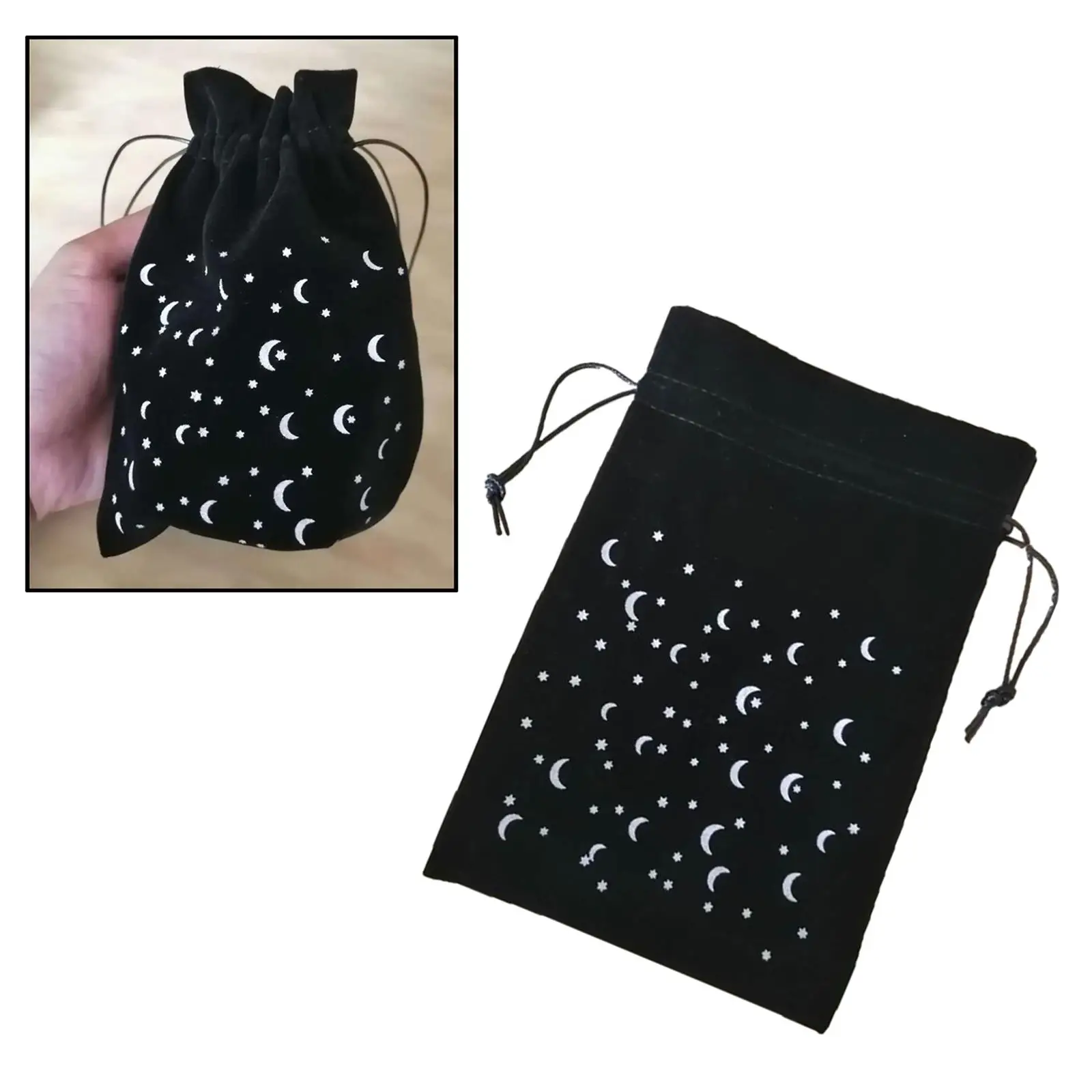 High-grade Velvet Tarot Card Bag 13x18cm with Drawstring for Board Game Accs