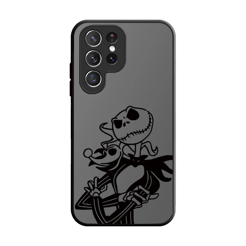 Casing ponsel Matte Nightmare Before Christmas untuk Samsung Galaxy S24 S23 S22 Ultra S21 S20 FE S10 Plus Note 20 10 A15 A25 A35 A55