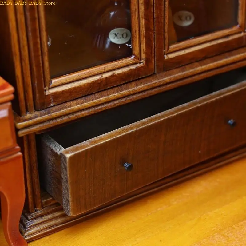 

Q81A Деревянный шкаф реалистичный книжный шкаф Zakka Display Model для 1:12 Scale