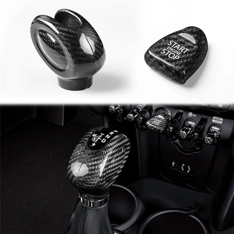 Durable-Car Real Carbon Fiber Shift Lever Cover Shift Knob Cover For Mini Cooper F54 F55 F56 F57 F60