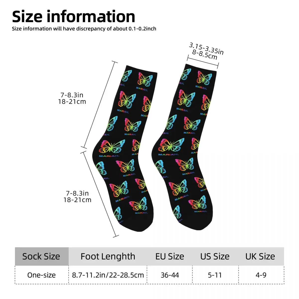 Mariah Carey Music Socks Men\'s Women\'s Fashion Mysterious Socks Harajuku Spring Summer Autumn Winter Middle Tube Stockings Gifts