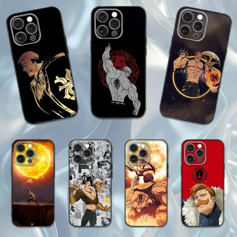 

E-Escanor Seven Deadly Sins Phone Case For iPhone 16e,16,15,14,13,12,11,Pro,X,XS,Max,XR,Plus,Mini Soft Black Cover