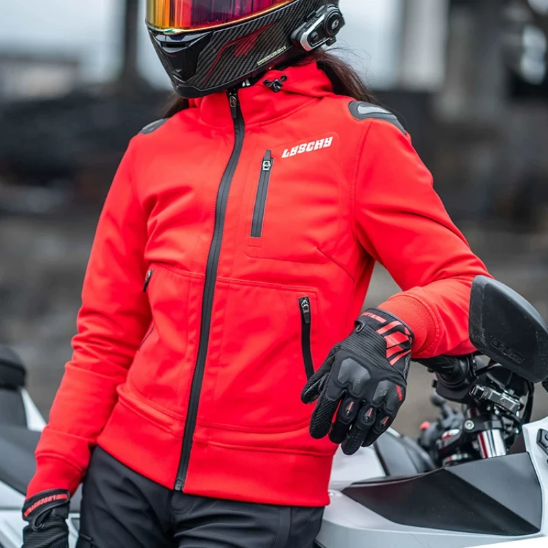 LYSCHY Motorcycle Jacket CE Certified Waterproof Women Casual Motorbike Motocross Racing Jacket Ware-resistant For Four Seasons