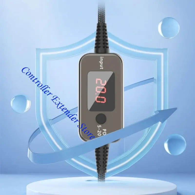 N84B النوع C إلى 5.5x2.5mm كبل شحن 5V T 20V فولتية قابلة للتعديل 100W الإخراج