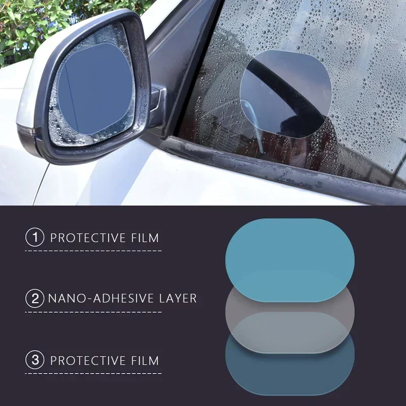 Car Rearview Mirror Anti Fog Film Universal Waterproof Film Window Glass Anti-Fog Anti-reflective Sticker Auto Accessores