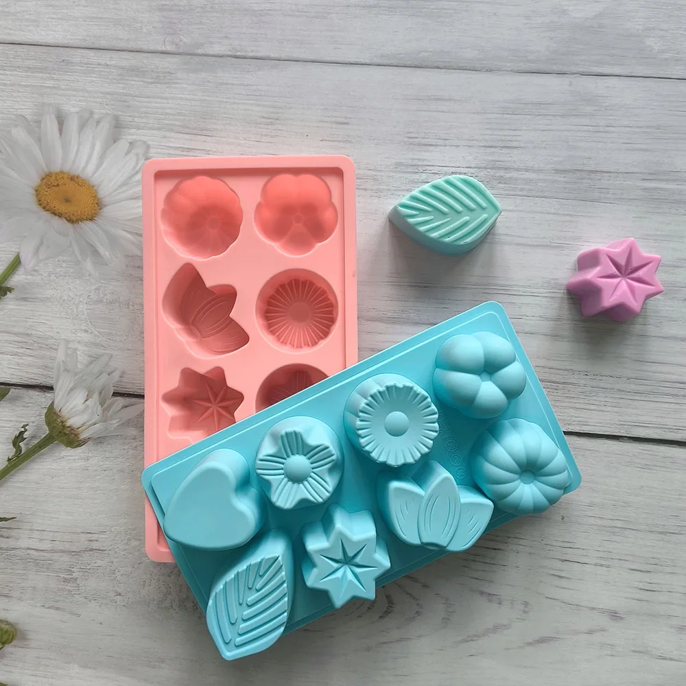 1PC silicone multiple leaf shaped soap molds DIY handicrafts suitable for kitchen cake chocolate pudding molds