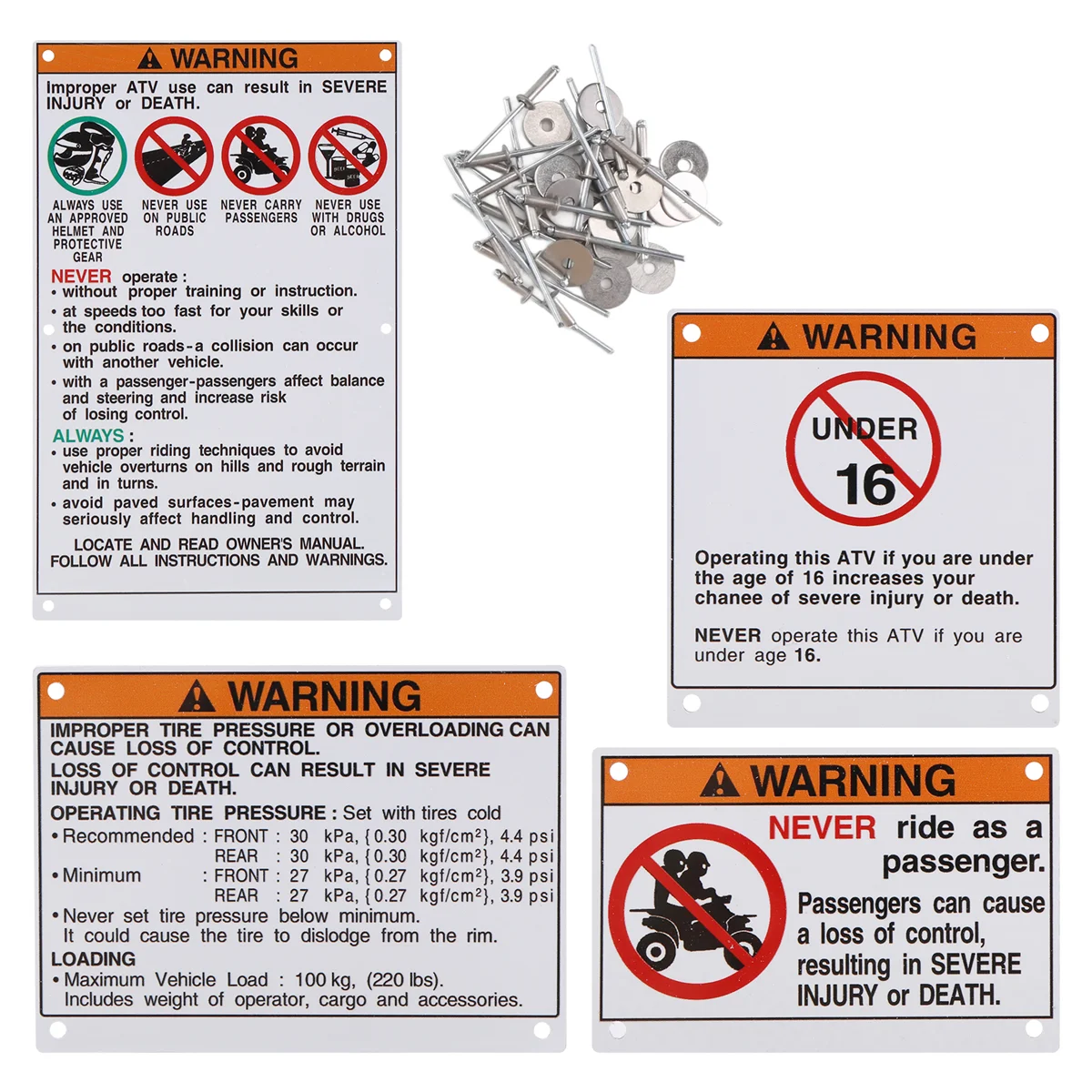 لياماها تحذير الشارات ملصقات تسميات الألومنيوم المدعومة رابتور الناسف Banshee -AB16