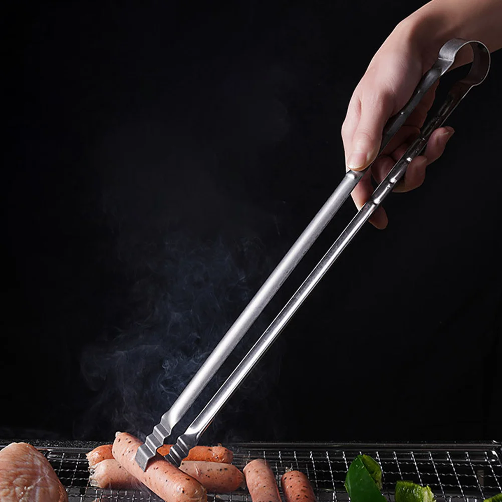 

Stainless Steel Bbq Tong Heat Resistant Food Clip For Salad Bread Grill Pastry Noodles Eggs Fruit Serving Outdoor Picnic Kitchen
