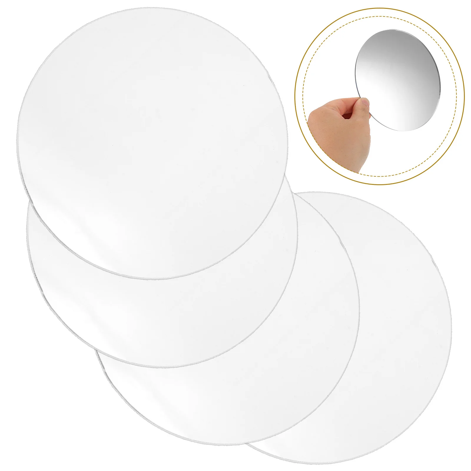 Feuilles de miroir en acrylique de remplacement pour miroir de maquillage, petits miroirs ronds transparents pour bricolage, cosmétiques, artisanat, vanité de voyage, 4 pièces