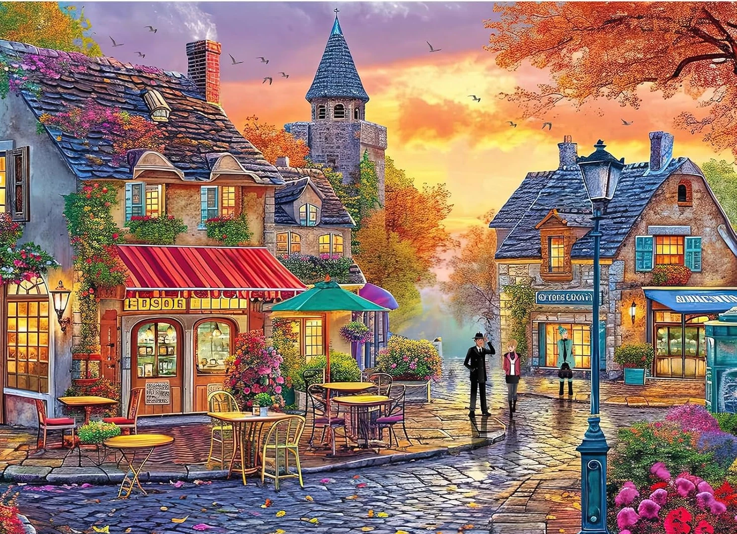 

Adult Wooden Puzzle 1000/500/300/120Pcs The Streets Jigsaw Puzzles for Gameroom Bedroom Livingroom Gift Challenging Game Night