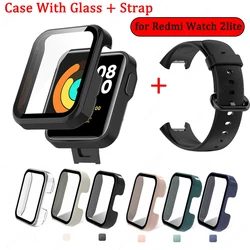 Verre et bracelet pour Xiaomi Redmi Watch 2 Lite, housse en silicone, bracelet de montre, bracelet pour Redmi Watch 2 Mi Watch Lite, protection d'écran