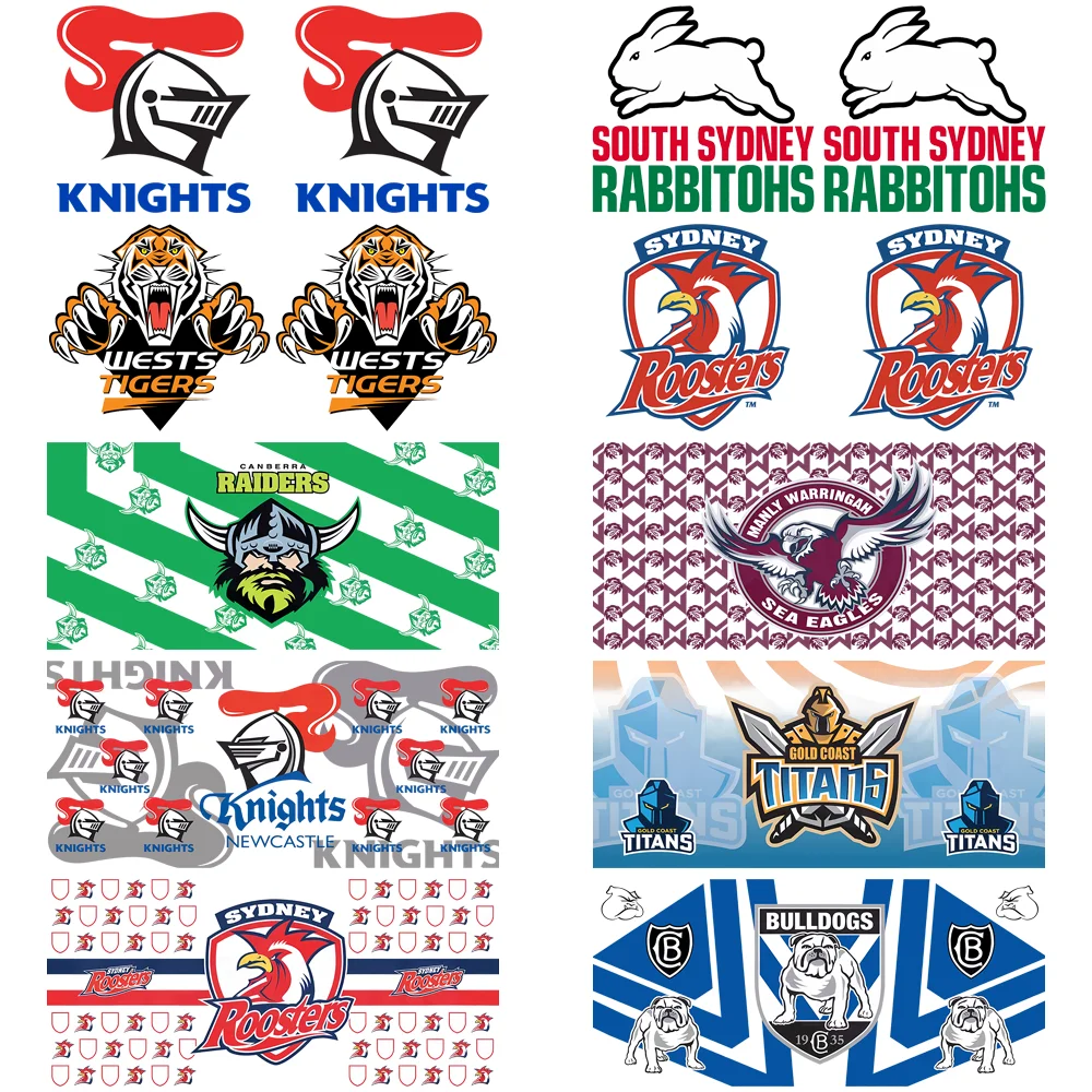 سلسلة الرجبي الأسترالية سهلة القشر مقاومة للماء لتقوم بها بنفسك الديكور الشارات ثلاثية الأبعاد نقل uvdtf كريستال ملصق 16 أوقية الأشعة فوق البنفسجية dtf كأس يلتف #2