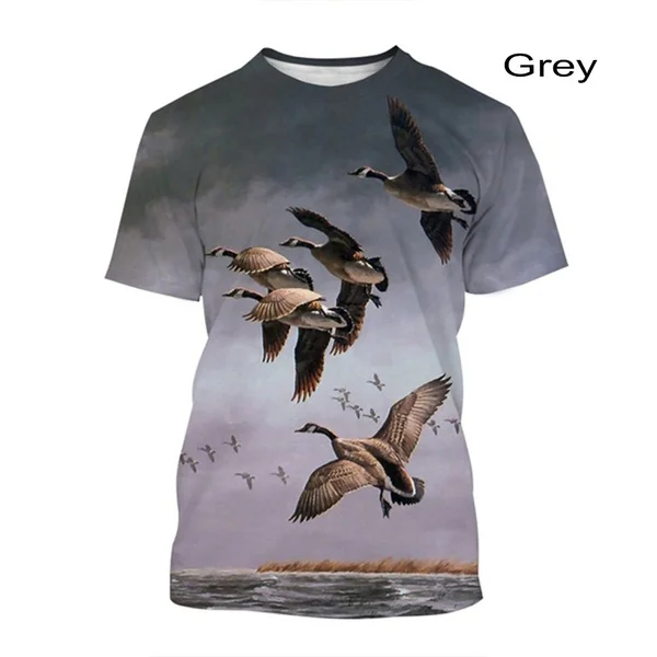 Summer Animal Duck Hunting 3d Printing T-shirt Fashion Men\'s Casual Short-sleeved Harajuku Hip-hop Street Style Unisex T-shirt