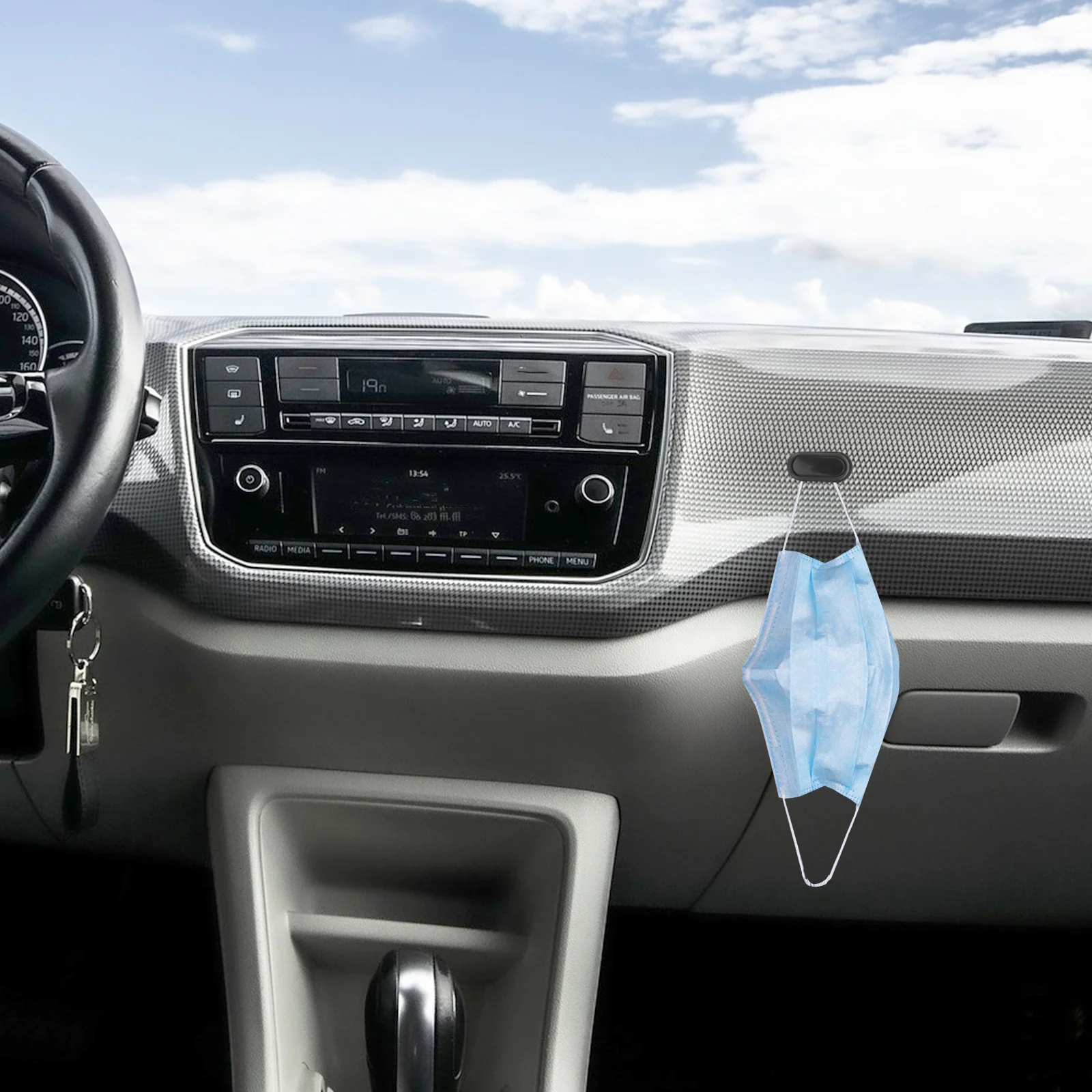 

4pcs Car Mini Hooks Adhesive Dashboard Hanger For Keys Mask Earphone Cable Storage Organizer Multi Functional Vehicle Hook Auto