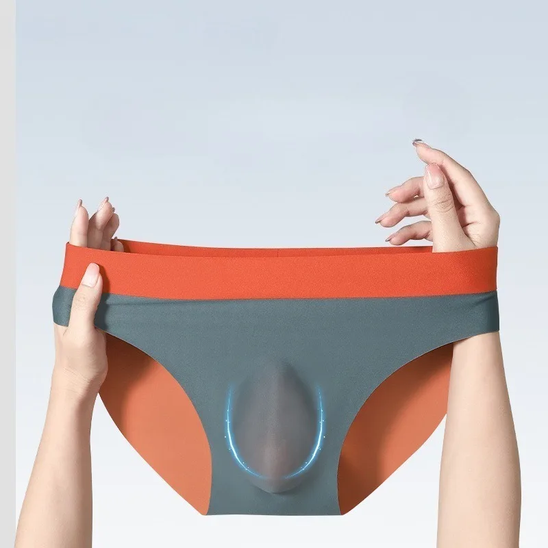 Soft Seamless Men Underware Sex Breathable Lingerie Color Matching Male Panties Low Rise Butt Lift Brief Convex Pouch Underpants