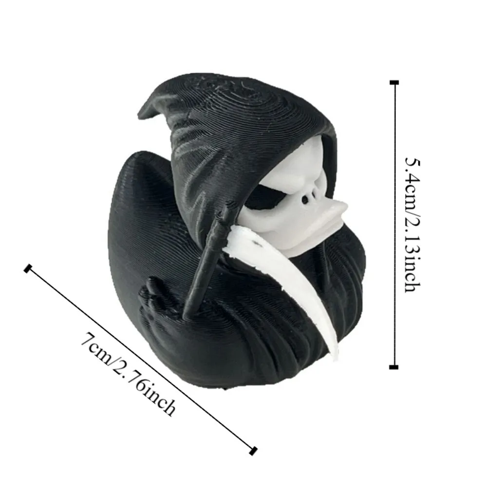 3D Printed Halloween Duck Anime Figure PLA Model Spooky Halloween Duck Figurine Funny Doll Handicraft Grim Reaper Duck Ornament