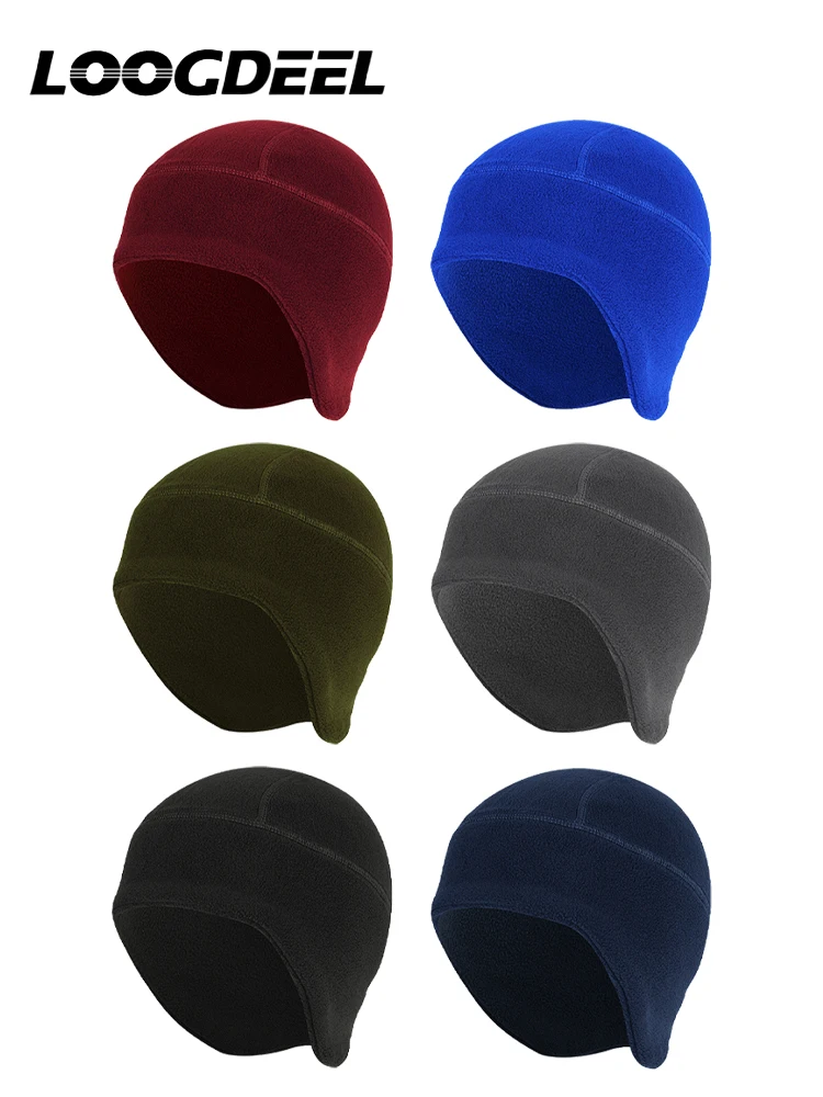 AliExpress LOOGDEEL Winter Warm Outdoor Sports Skiing Cycling Cap Hat Windproof Soft Beanie Cap Women Ski Bike Hat Cap Men Polar Fleece Cap