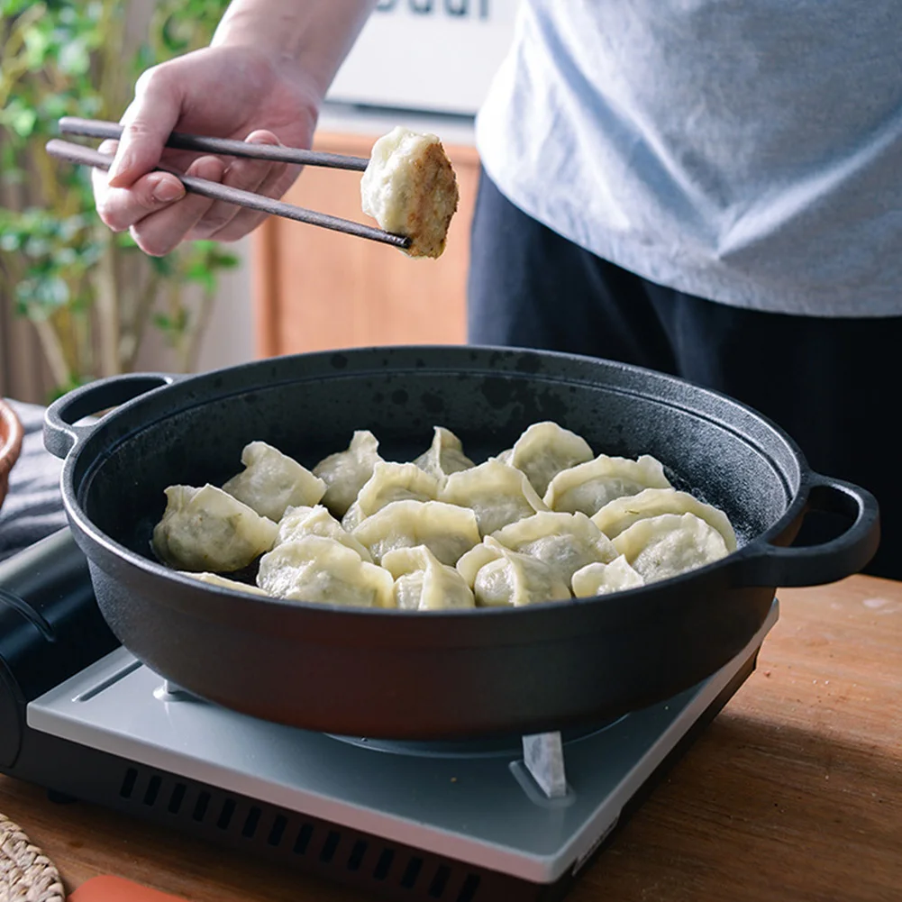 

8.7/9.8/11/11.8inch Cast Iron Skillet with Double Handles Baking Tray Pre-Seasoned for Bread Baking Outdoor Cooking Camping