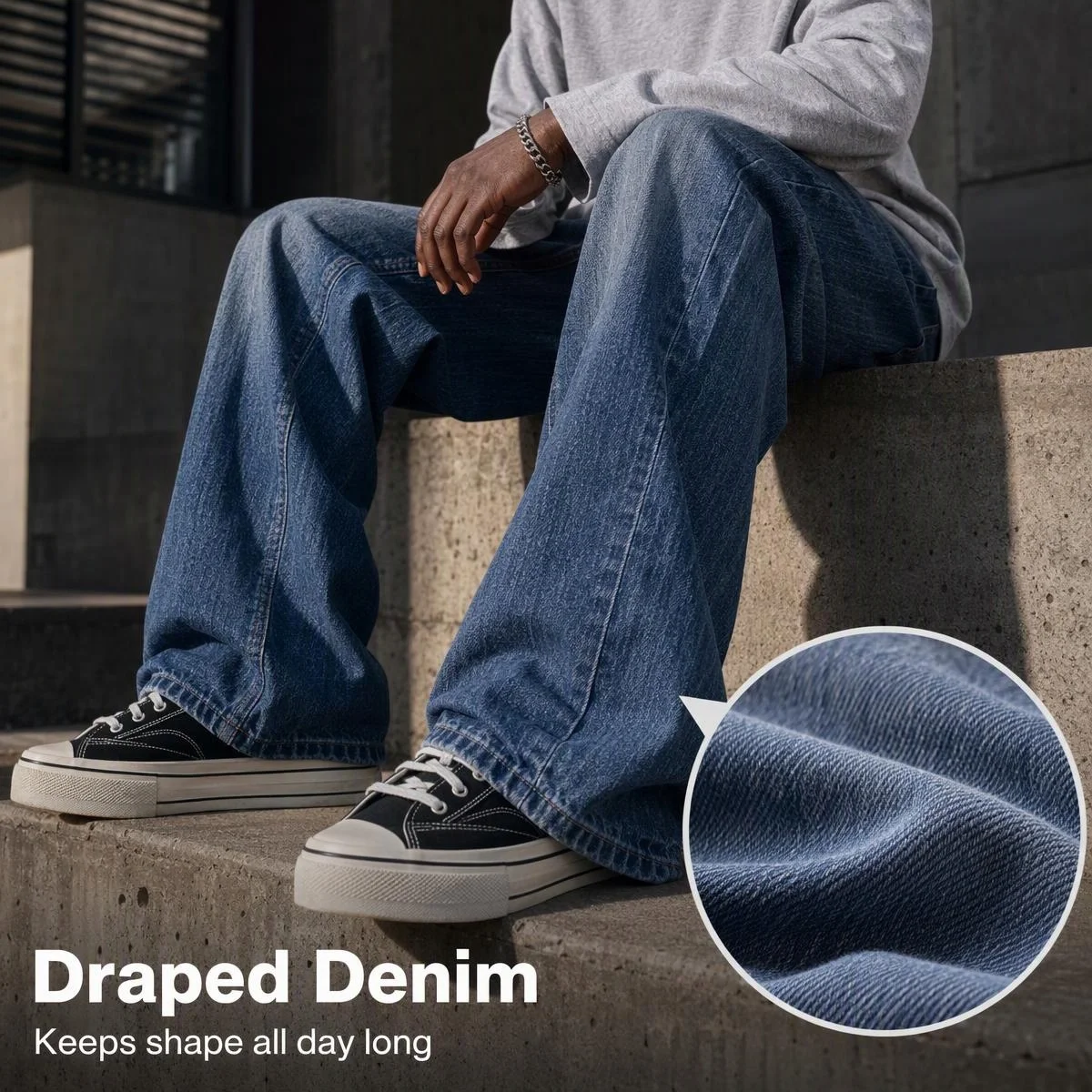 Men's Jeans,Autumn Winter 2026 New Loose Straight Trendy Casual Long Denim Trousers for Men